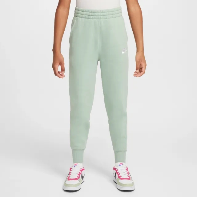 Nike Sportswear Club Fleece Older Kids' (Girls') High-Waisted Fitted Trousers - Green - Cotton/Polyester
