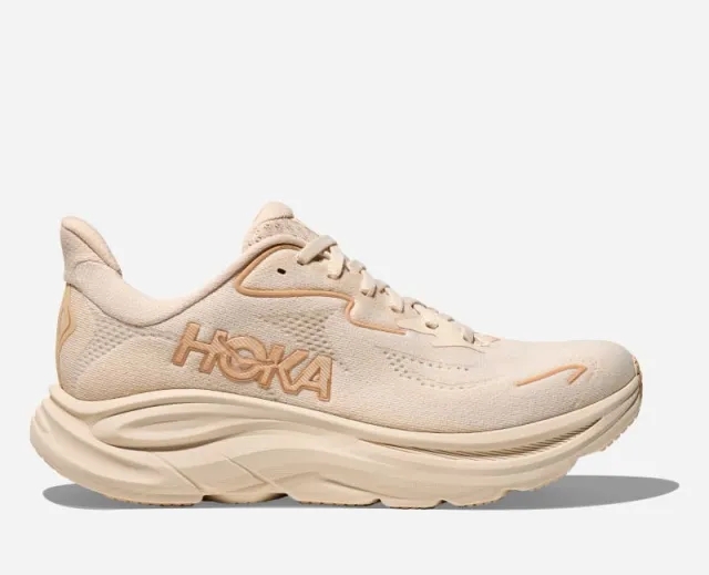HOKA Women's Clifton 10 Road Running Shoes in Vanilla/Birch