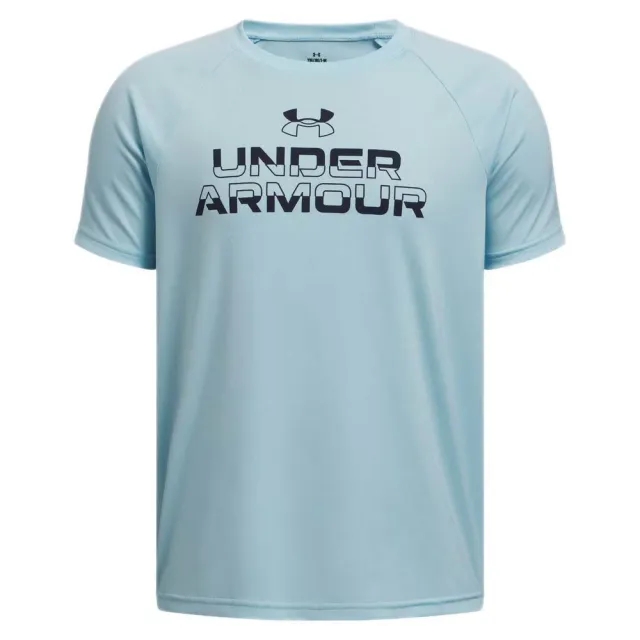 Under Armour  Tech™ Split Wordmark Boys' Short Sleeve Stream / Midnight Navy YLG (59 - 63 in)
