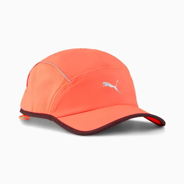 PUMA Runner Short Visor 5 Panel Cap, Glowing Red, size Large