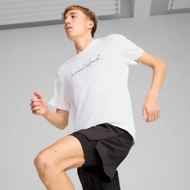 PUMA Graphic Running T-Shirt Men, White/Q2, size 3XL