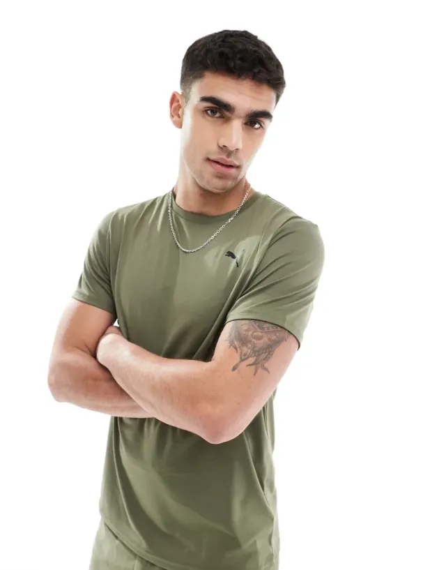 PUMA Tad Essentials Solid Cat T-Shirt Men, Loden Green, size 3XL
