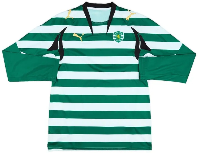 2007-08 Sporting CP Home L/S Shirt - 8/10 - (M)