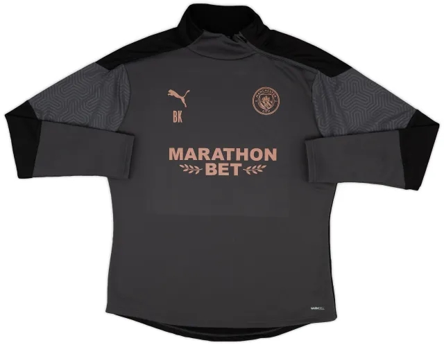 2019-20 Manchester City Staff Issue Puma 1/4 Zip Track Jacket BK - 9/10 - (XL)