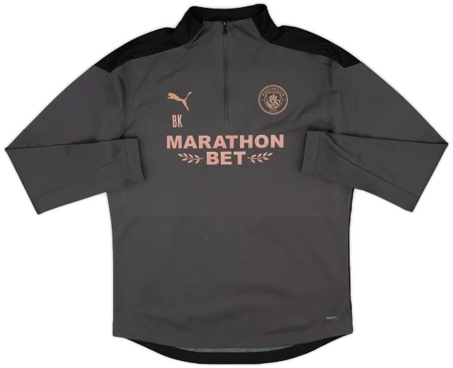 2019-20 Manchester City Staff Issue Puma 1/4 Zip Rain Jacket BK - 10/10 - (XL)
