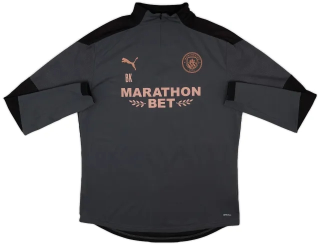2019-20 Manchester City Staff Issue Puma 1/4 Zip Drill Top BK - 9/10 - (XL)