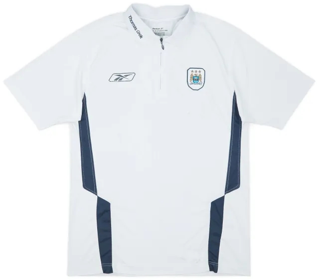 2004-05 Manchester City Reebok 1/4 Zip Polo Shirt - 5/10 - (XS)
