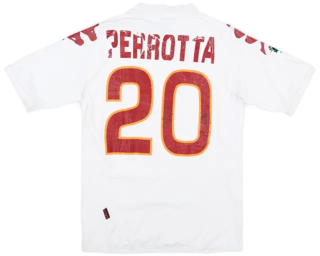 2007-08 Roma Signed Away Shirt Perrotta #20 - 4/10 - (L)
