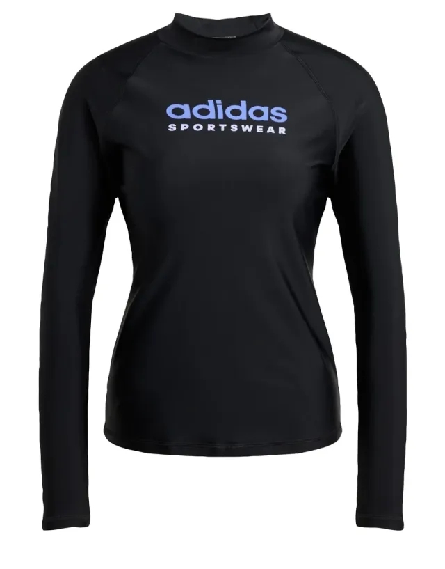 Adidas Long Sleeve Rash Guard In Black / Cobalt Blue