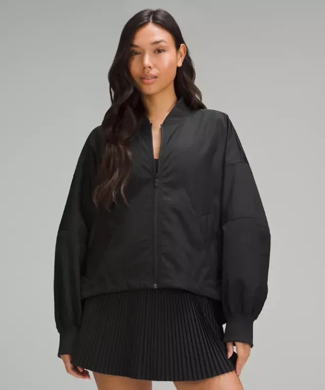lululemon – Women's Lightweight Hem-Cinch Bomber Jacket – Color Black – Size L