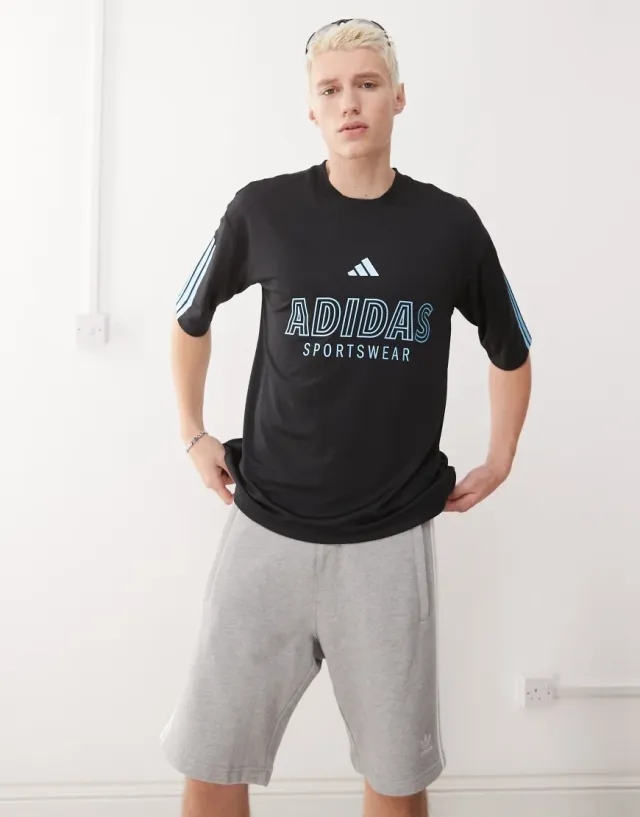 Adidas Football Tiro Jersey T-Shirt In Black And Blue