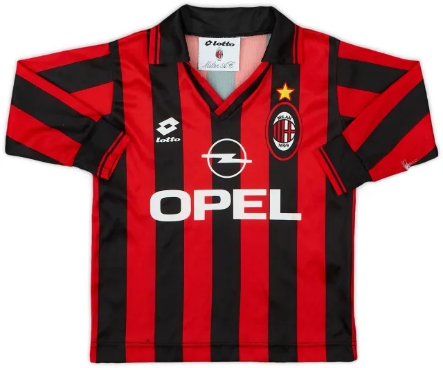 1995-96 AC Milan Home L/S Shirt - 4/10 - (3-4 Years)