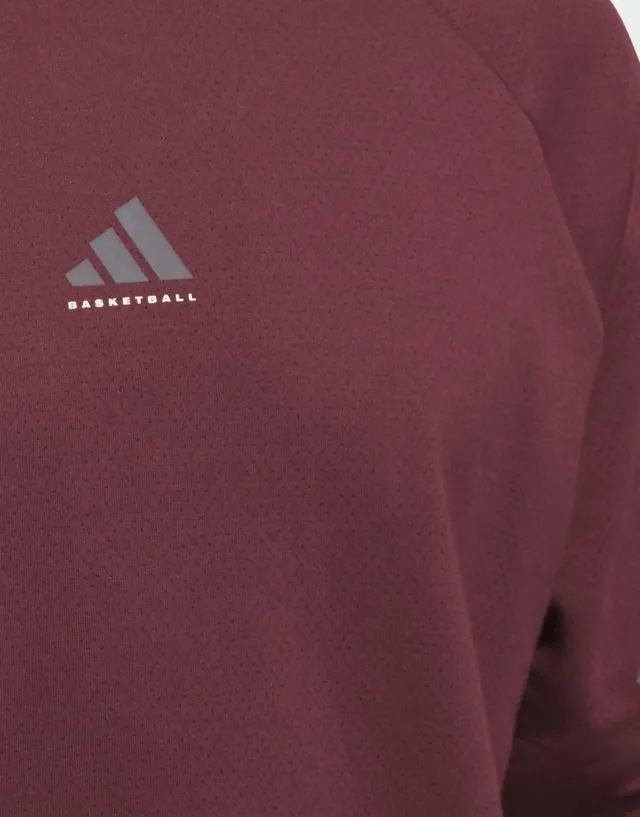 Adidas Performance Adidas Basketball Spacer Hoodie (Gender Neutral) In Aurora Ruby / Brown-Red