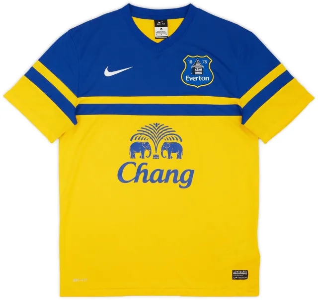 2013-14 Everton Away Shirt Baines #3 - 9/10 - (M)