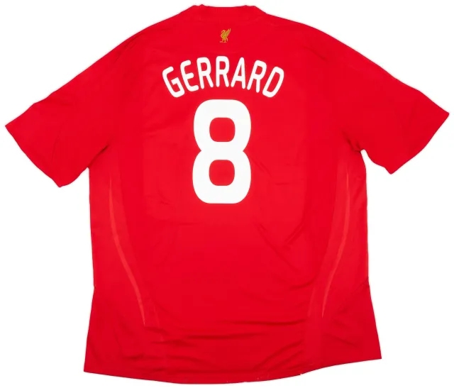 2008-10 Liverpool Home Shirt Gerrard #8 - 7/10 - (3XL)