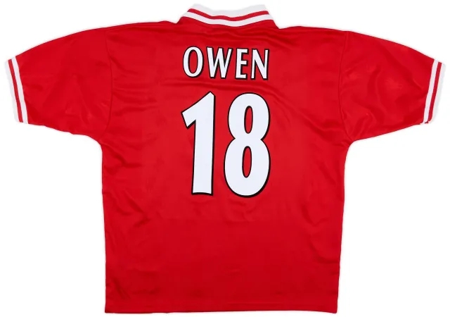 1996-98 Liverpool Home Shirt Owen #18 - 6/10 - (XL)