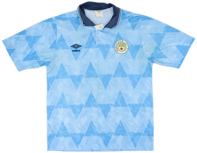 1989-91 Manchester City Home Shirt - 5/10 - (M)
