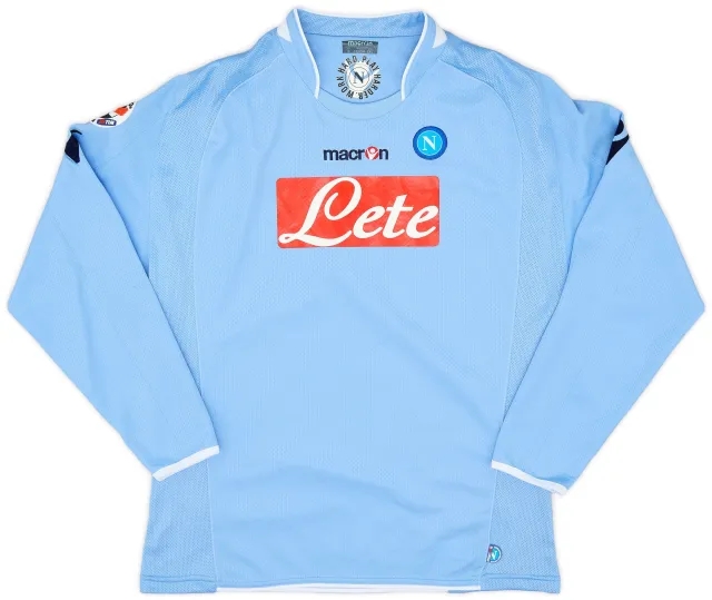 2009-10 Napoli Home L/S Shirt Lavezzi #7 - 9/10 - (S)