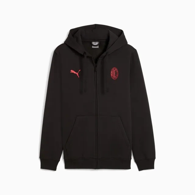 PUMA AC Milan Ftblessentials Hooded Jacket Men, Black/For All Time Red, size 3XL