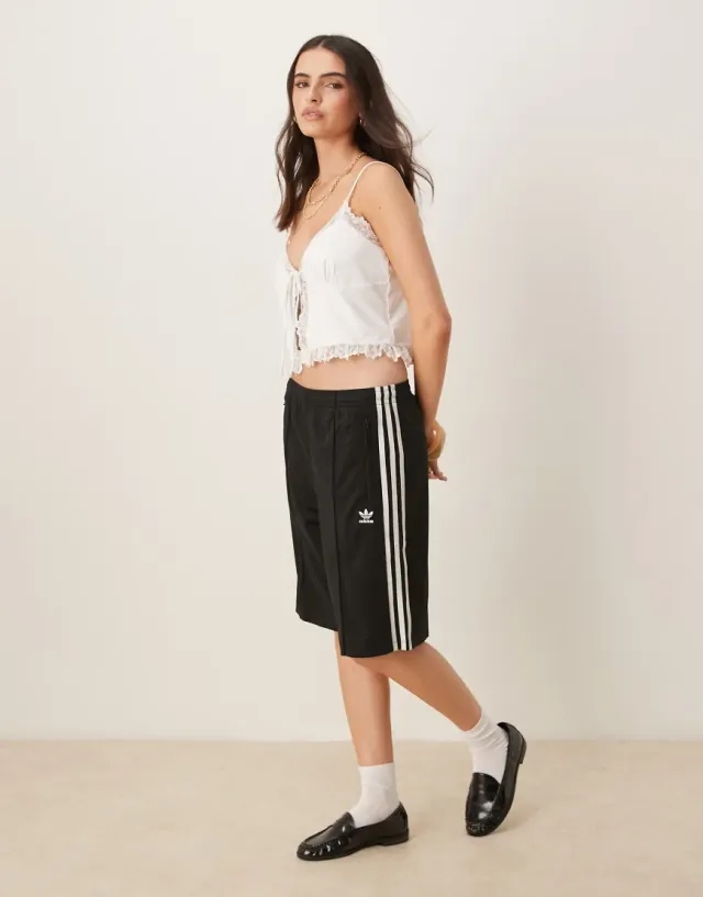 Adidas Originals Adicolor Firebird Long Shorts In Black / White
