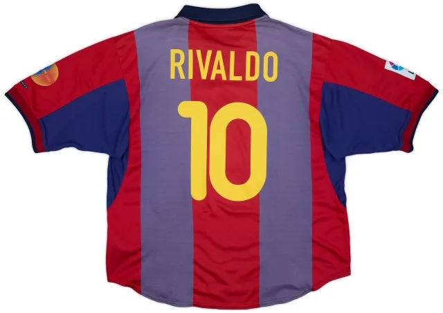 2000-01 Barcelona Home Shirt Rivaldo #10 - 6/10 - (XL)