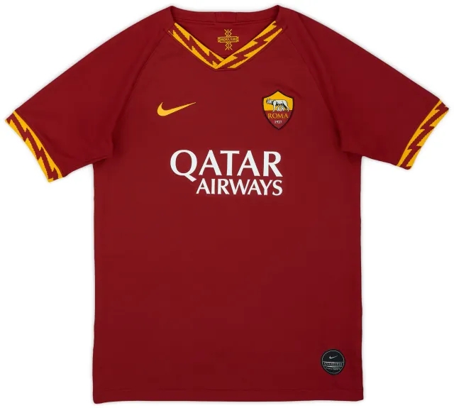 2019-20 Roma Home Shirt - 10/10 - (L.Boys)