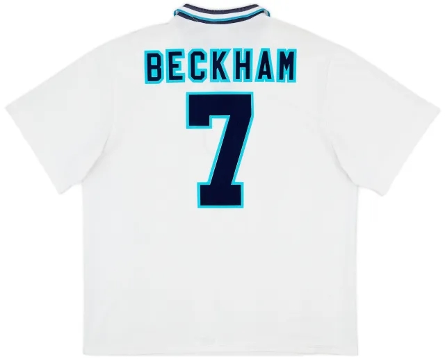 1995-97 England Home Shirt Beckham #7 - 7/10 - (XXL)