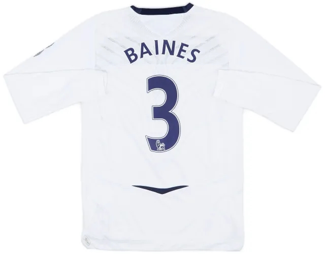 2008-09 Everton Away L/S Shirt Baines #3 - 8/10 - (S)