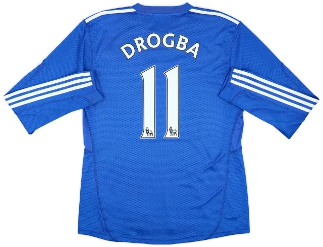 2009-10 Chelsea Home L/S Shirt Drogba #11 - 8/10 - (L)