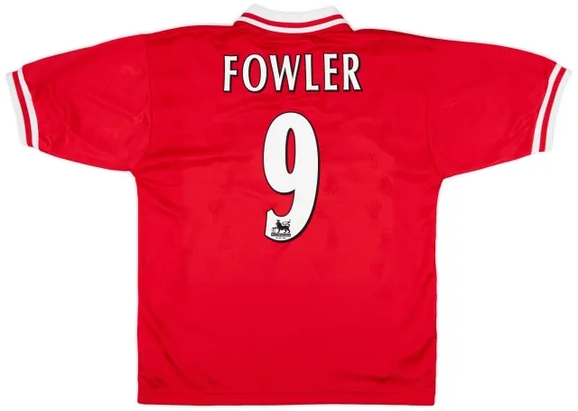 1996-98 Liverpool Home Shirt Fowler #9 - 8/10 - (M)