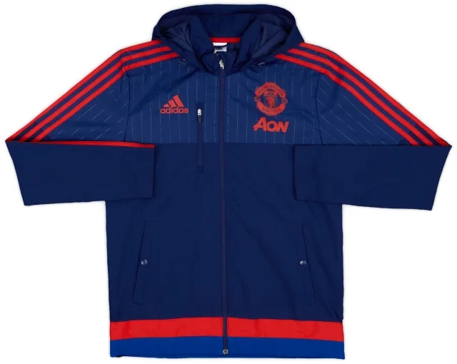 2015-16 Manchester United adidas Hooded Track Jacket - 9/10 - (S)