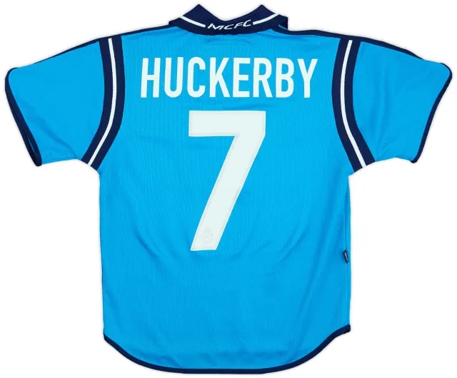 2001-02 Manchester City Home Shirt Huckerby #7 - 7/10 - (5-6 Years)
