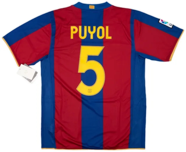 2007-08 Barcelona Home Shirt Puyol #5 (M)