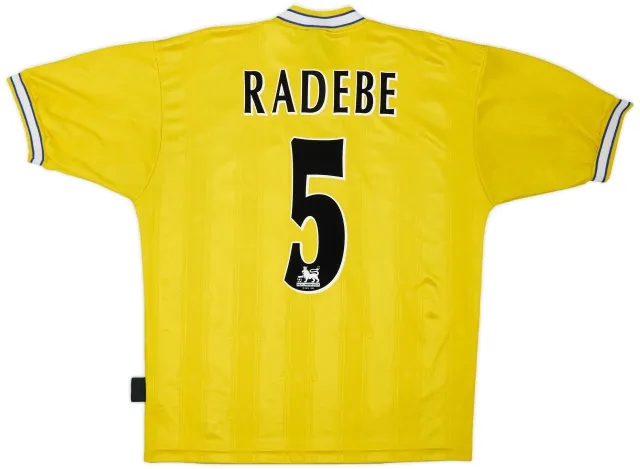 1996-99 Leeds United Away Shirt Radebe #5 - 7/10 - (M)