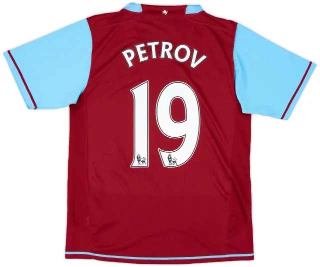 2007-08 Aston Villa Home Shirt Petrov #19 - 6/10 - (S)