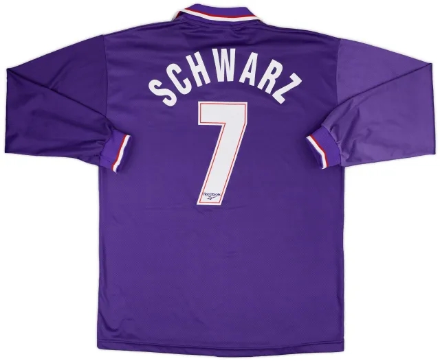 1995-96 Fiorentina Home L/S Shirt Schwarz #7 - 8/10 - (L)