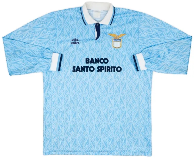 1991-92 Lazio Player Issue Home L/S Shirt #15