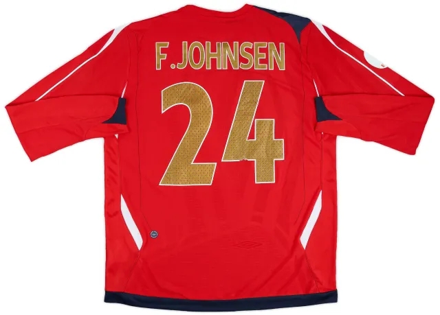 2006-08 Norway Match Issue Home L/S Shirt F. Johnsen #24