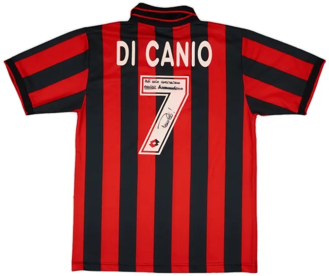 1995-96 AC Milan Signed Home Shirt Di Canio #7 - 8/10 - (XL)