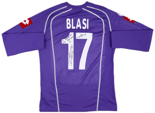 2006-07 Fiorentina Match Issue Signed Home L/S Shirt Blasi #17