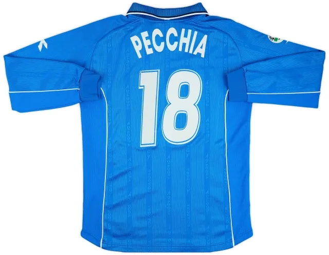 2000-01 Napoli Match Issue Home L/S Shirt Pecchia #18