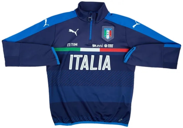 2016-17 Italy Puma Player Issue 1/4 Zip Drill Top - 9/10 - (M)