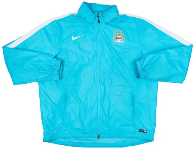 2015-16 Manchester City Nike Hooded Rain Jacket - 7/10 - (XXL)