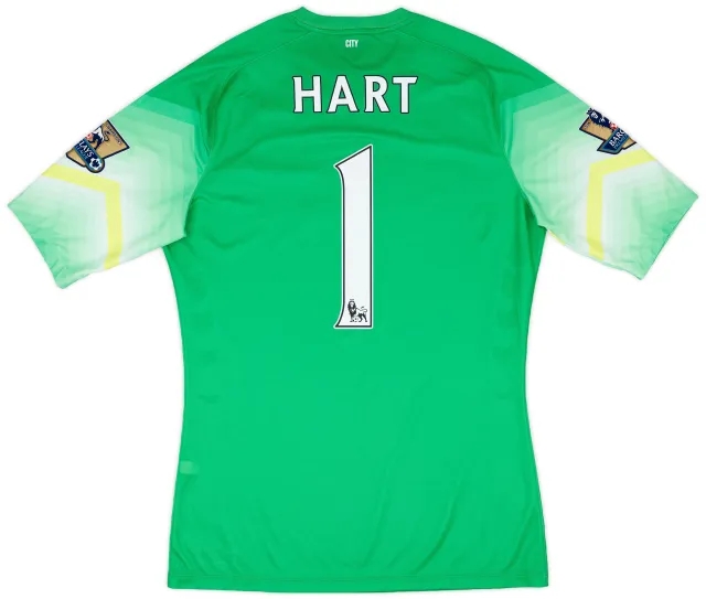 2014-15 Manchester City Match Issue GK S/S Shirt Hart #1