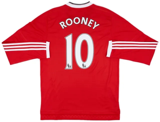 2015-16 Manchester United Home L/S Shirt Rooney #10 - 9/10 - (M)