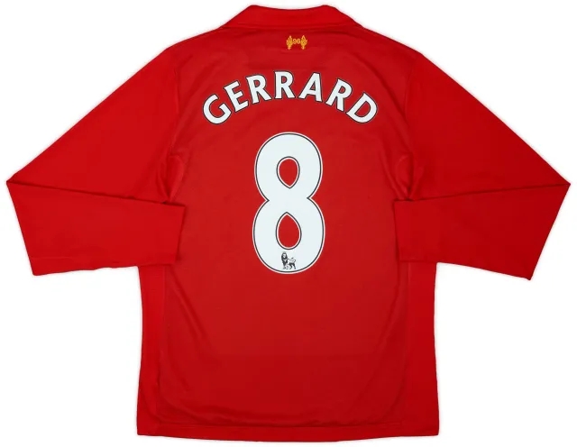 2012-13 Liverpool Home L/S Shirt Gerrard #8 - 7/10 - (S)