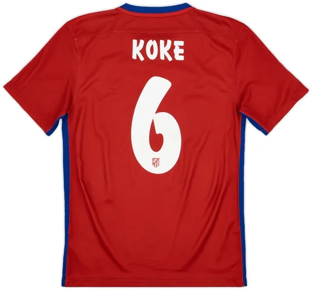 2015-16 Atletico Madrid Home Shirt Koke #6 - 8/10 - (S)
