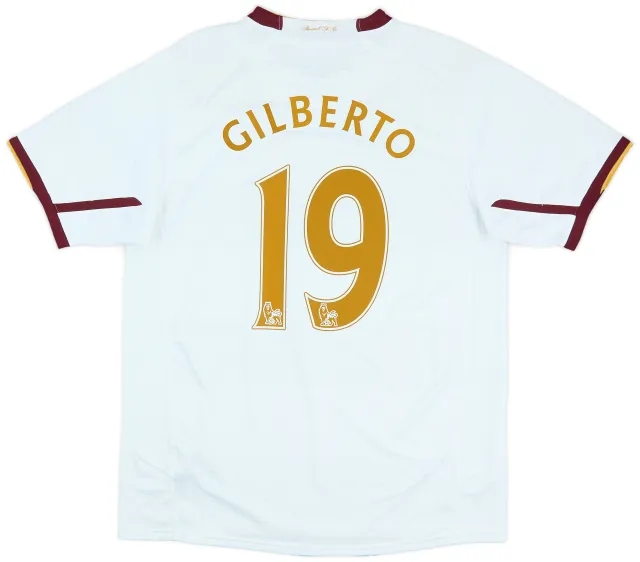 2007-08 Arsenal Away Shirt Gilberto #19 - 8/10 - (L)