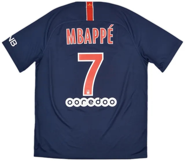 2018-19 Paris Saint-Germain Home Shirt Mbappe #7 - 9/10 - (L)