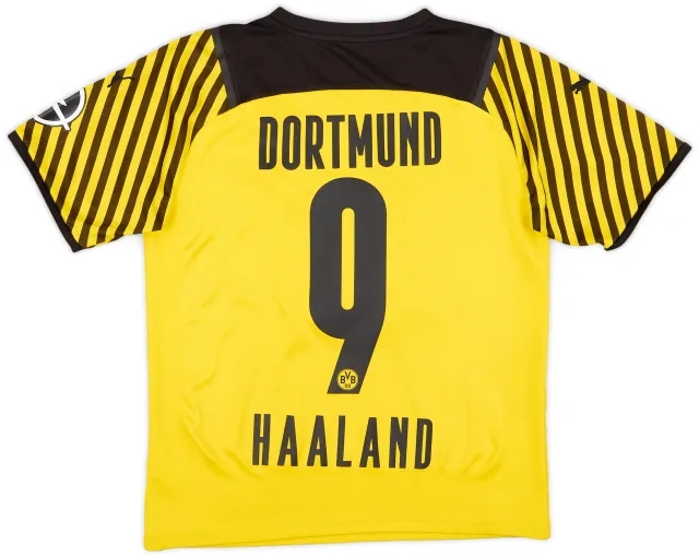 2021-22 Borussia Dortmund Home Shirt Haaland #9 - 6/10 - (M)